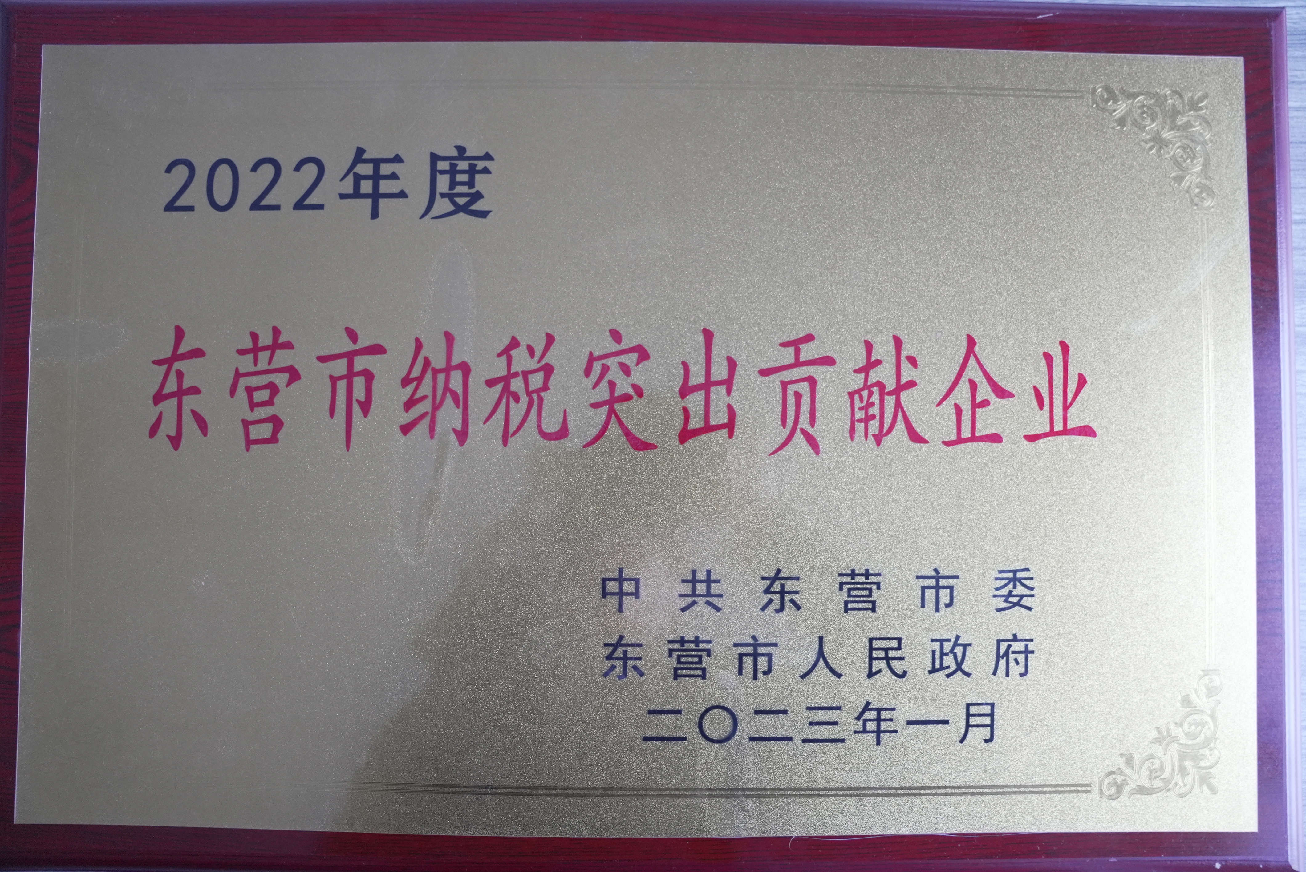 東營(yíng)市納稅突出貢獻(xiàn)企業(yè)